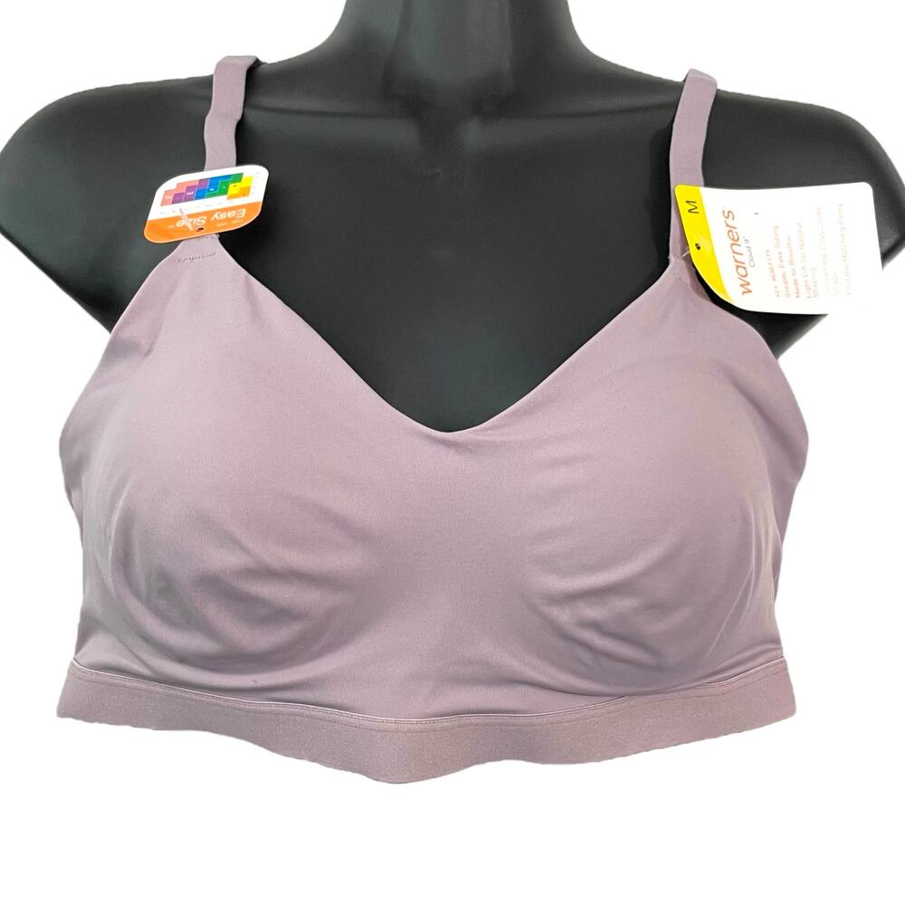Warners Womens Bra Size M Purple Cloud 9 Convertable Wireless Lift Bra RN1041A